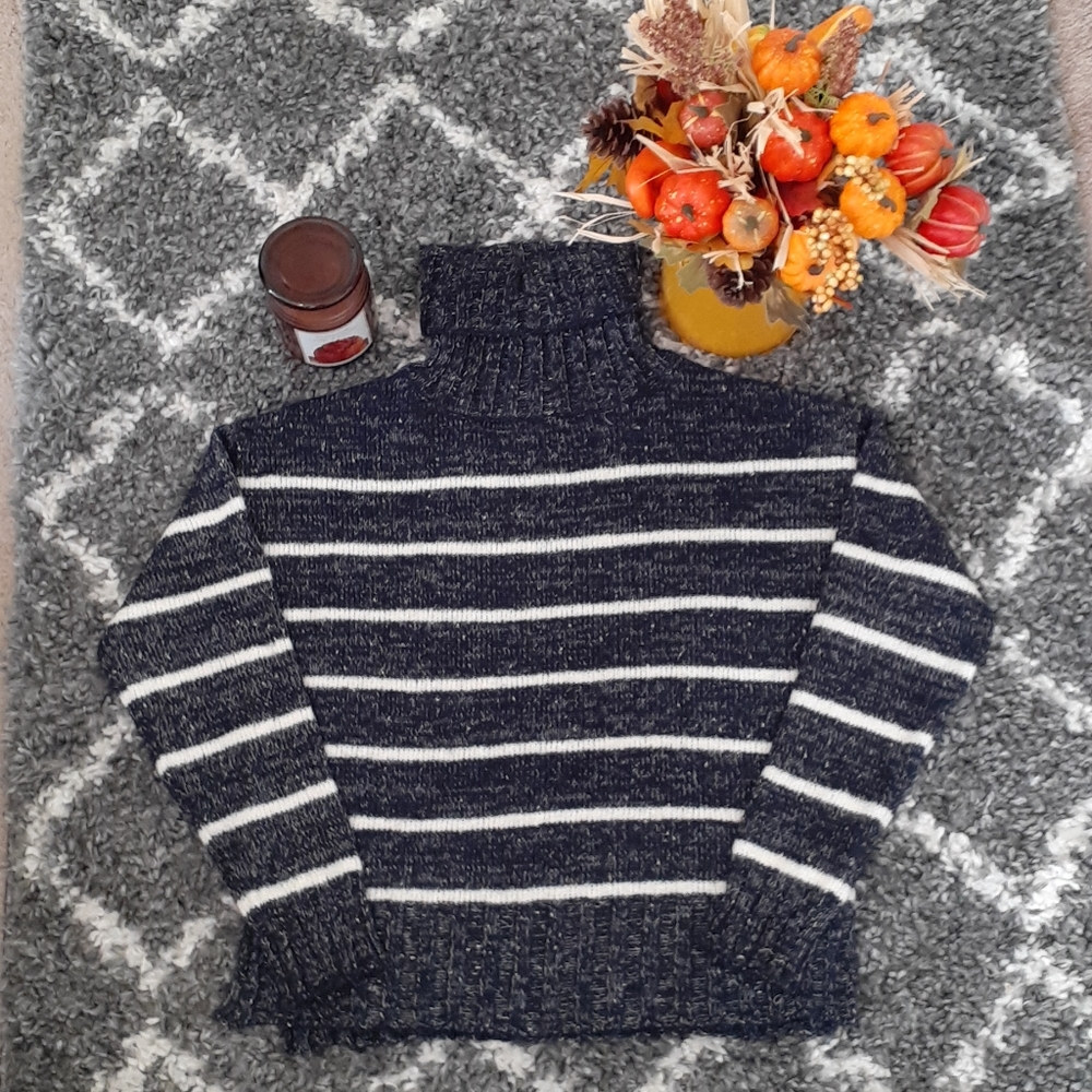 Navy Blue and White Stripe Sweater